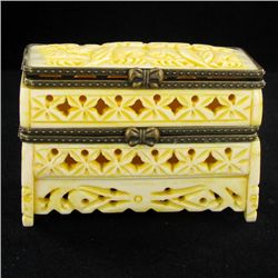 Chinese Handcarved Bone Double Gem Box (CLB-853)