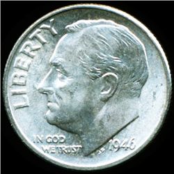 1946 FDR 10c MS65 Full Bands (COI-12518)