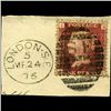 Image 1 : 1864 GB 1p Red Stamp w/ Nice Cancel On Piece (STM-0709)