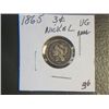 Image 1 : 1865 3 CENT NICKEL
