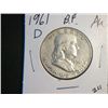 Image 1 : 1961 D FRANKLIN 1/2 DOLLARS SILVER