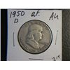 Image 1 : 1950 D FRANKLIN 1/2 DOLLARS SILVER