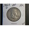 Image 1 : 1962 D FRANKLIN 1/2 DOLLARS SILVER