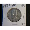 Image 1 : 1951 FRANKLIN 1/2 DOLLARS SILVER