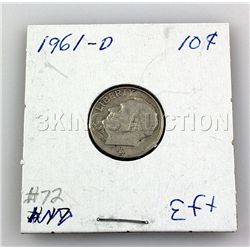 1961-D Silver Dime EF+