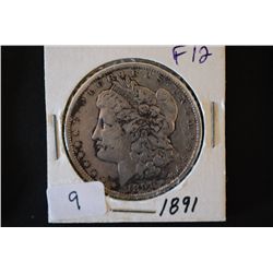 1891 Silver Morgan $1; F12; EST. $30-40