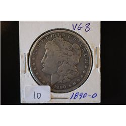 1890-O Silver Morgan $1; VG8; EST; $30-40