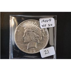 1922-D Peace $1; VF20; EST. $30-40
