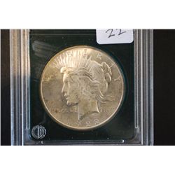 1922 Peace $1; Certified Genuine MS64; EST. $75-125