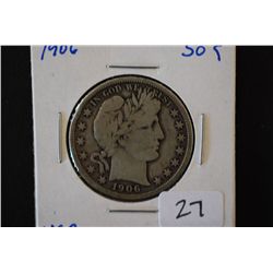 1906 Barber Half Dollar; VG8; EST. $10-20
