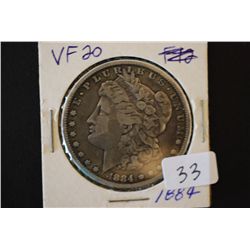 1884 Silver Morgan $1; VF20; EST. $30-40