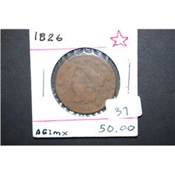 1826 Large One Cent; EST. $60-70