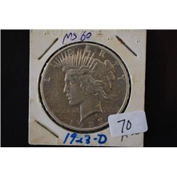 1923-D Peace $1; MS60; EST. $30-40