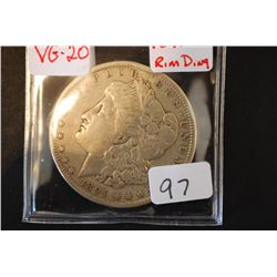 1891-CC Silver Morgan $1; VG20; Rim Ding; EST. $100-125