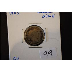 1903 Barber One Dime; G4; EST. $3-6