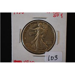 1938 Walking Liberty Half Dollar; VF20; EST. $15-25