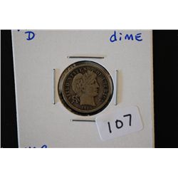 1914-D Barber One Dime; VG8; EST. $3-6