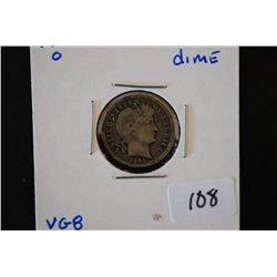 1903-O Barber One Dime; VG8; EST. $3-8