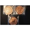 Image 2 : Copper Round; .999 Fine Copper 1 Oz.; Lot of 3; "Liberty Bust"; EST. $10-20
