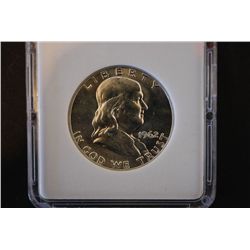 1962-D Ben Franklin Half Dollar; MCPCG Graded MS63; EST. $15-20