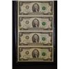 Image 1 : 2003-A US Federal Reserve Note $2; San Francisco CA Reserve; Lot of 4 Uncut Bills; EST. $30-40