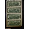 Image 2 : 2003-A US Federal Reserve Note $2; San Francisco CA Reserve; Lot of 4 Uncut Bills; EST. $30-40