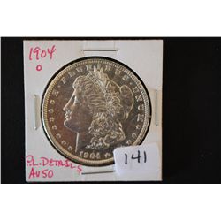 1904-O Silver Morgan $1; AU50 P.L. Details; EST. $40-60