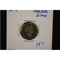 1899 Barber One Dime; VG8; EST. $3-8