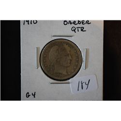 1910 Barber Quarter; G4; EST. $8-15