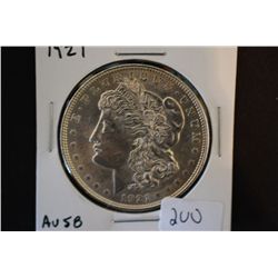 1921 Silver Morgan $1; AU58; EST. $35-40