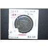 Image 1 : 1849 Large One Cent; Small Hole 8:00; EST. $40-70