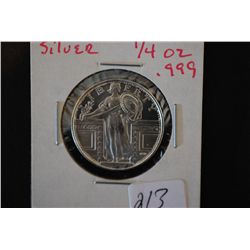 American Precious Metals Exchange Silver Round; .999 Fine Silver 1/4 Oz.; EST. $10-15