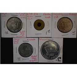 Various State Tokens; Lot of 5; EST. $10-20