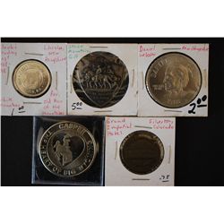 Various State Tokens; Lot of 5; EST. $10-20