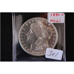 1880-O Silver Morgan $1; MS61; EST. $40-100