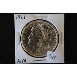 1921 Silver Morgan $1; AU58; EST. $35-40