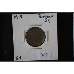 1919 Buffalo Nickel; G4; EST. $3-6