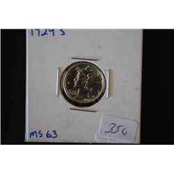 1929-S Mercury Dime; MS63; EST. $30-50