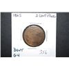 Image 1 : 1865 Shield 2 Cent Piece; Bent G4; EST. $20-30