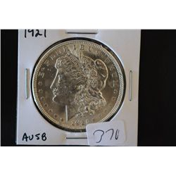 1921 Silver Morgan $1; AU58; EST. $35-40