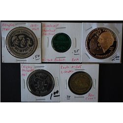 Various State Tokens; Lot of 5; EST. $10-15