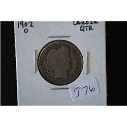 1902-O Barber Quarter; EST. $9-15