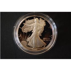 1990-S Silver Eagle $1 Proof; 99.9% Silver 1 Oz.; EST. $55-80