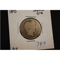 1893 Barber Quarter; G4; EST. $8-15