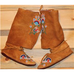 Crow moose hide moccasins