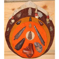 Stone pipe and arrowheads
