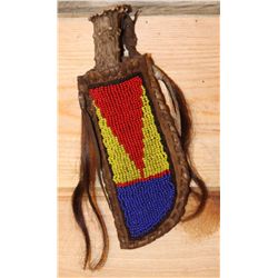 Blackfoot patch knife and beaded sheath