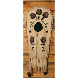 Purple beaded roses cradleboard