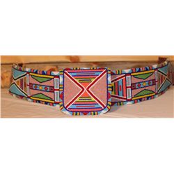 Crow fully beaded belt and buckle