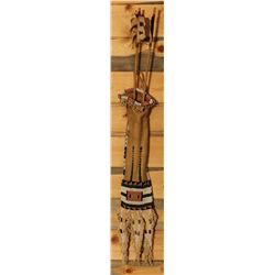 Buckskin beaded quiver with arrows
